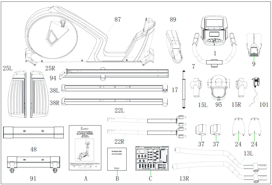 SUNNY-HEALTH-FITNESS-SF-E3912_SMART-Smart-Pre-Programmed-Elliptical-Trainer-fig-1