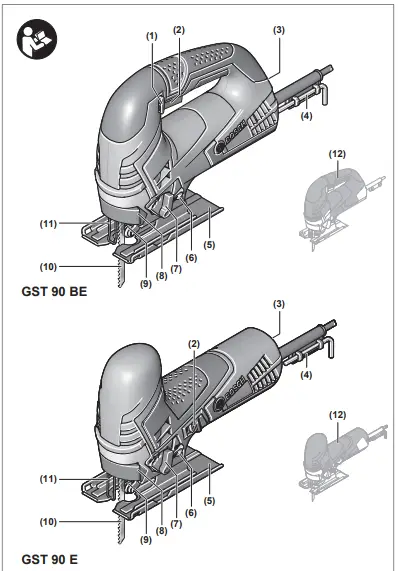 BOSCH GST Professional GST 90 BE Jigsaw - Parts 1