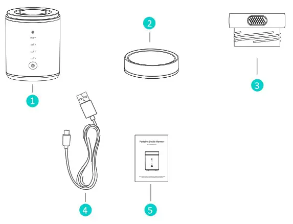 Easy Home EMW001 Portable Bottle Warmer - Product Components