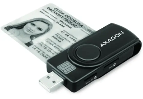 AXAGON CRE-SMP2A USB Smart Card SD Cards and SIM PocketReader
