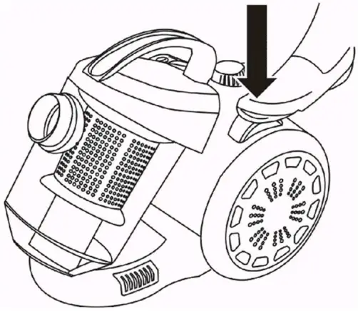 Livoo DOH105 Bagless Multi Cyclonic Vacuum Cleaner - rewind button