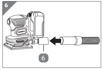 Attaching/detaching an external dust extraction device