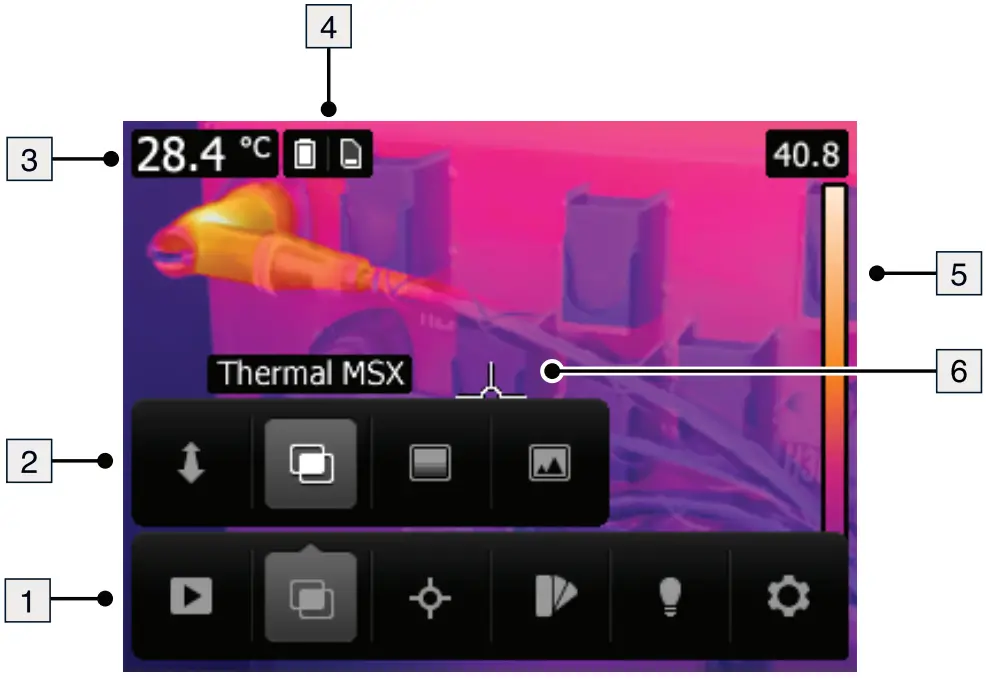 FLIR C2 Compact Thermal Camera - Screen elements