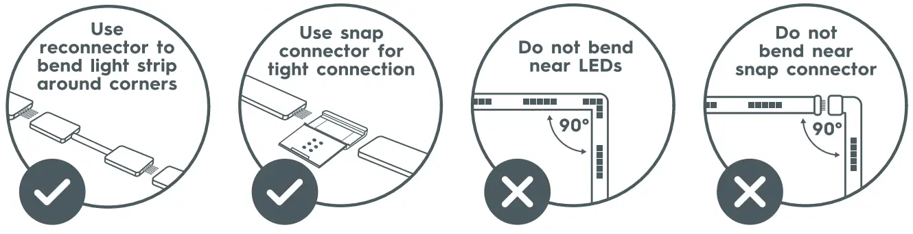 GE CYNC LED Smart Light Strip - Bending Option