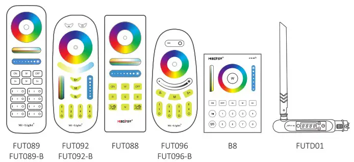 MIBOXER Mi Light FUT106 6W GU10 RGB CCT LED Spotlight - remote controls 1