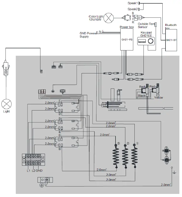 homewardbath GH6LBP Superior Encore Steam Generator - Diagram