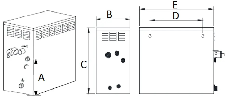 homewardbath GH6LBP Superior Encore Steam Generator - Dimensions