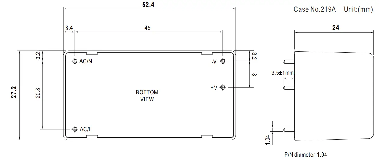 MEAN WELL IRM 15 Series Mount Green Power Module - Figure