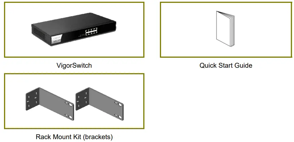 DrayTek VigorSwitch G1085 Web Smart Gigabit Switch - Package Content
