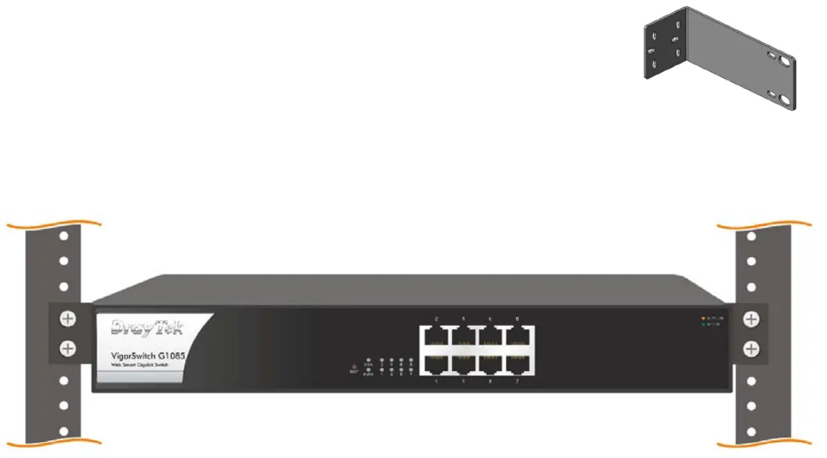 DrayTek VigorSwitch G1085 Web Smart Gigabit Switch - Rack-Mounted