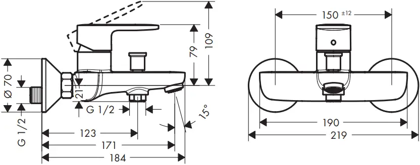 hansgrohe 71447000 Vernis Blend Bath Mixers - c1