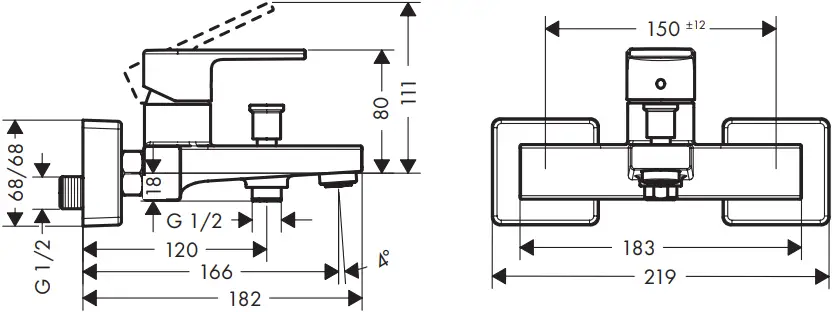 hansgrohe 71447000 Vernis Blend Bath Mixers - c2