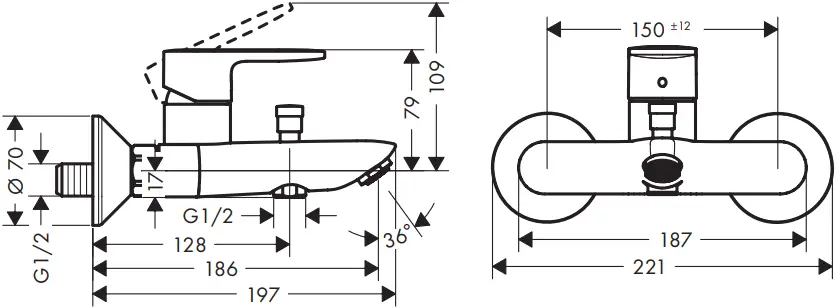 hansgrohe 71447000 Vernis Blend Bath Mixers - c5