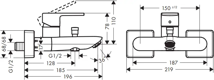 hansgrohe 71447000 Vernis Blend Bath Mixers - c6