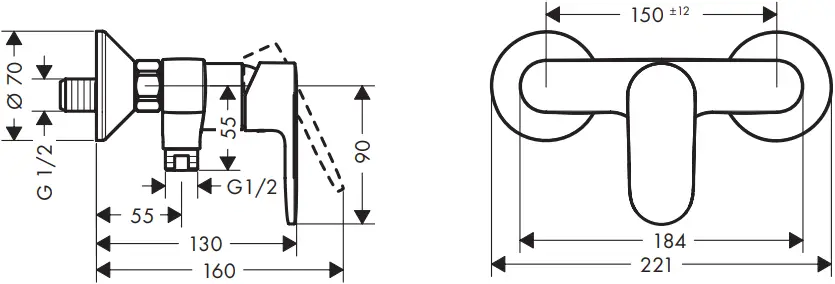 hansgrohe 71447000 Vernis Blend Bath Mixers - c7
