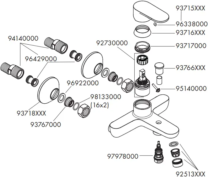 hansgrohe 71447000 Vernis Blend Bath Mixers - e1