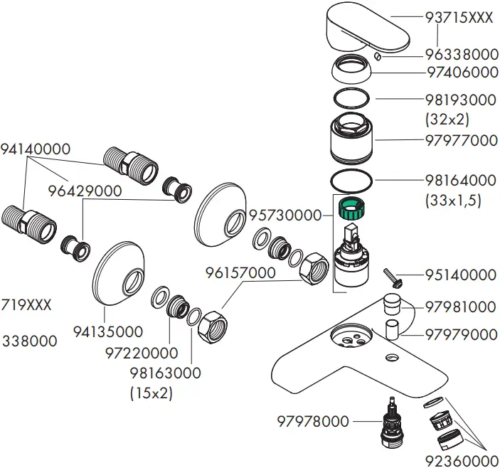 hansgrohe 71447000 Vernis Blend Bath Mixers - e5