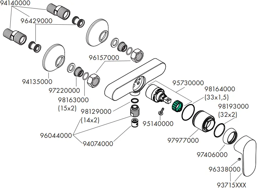 hansgrohe 71447000 Vernis Blend Bath Mixers - e7