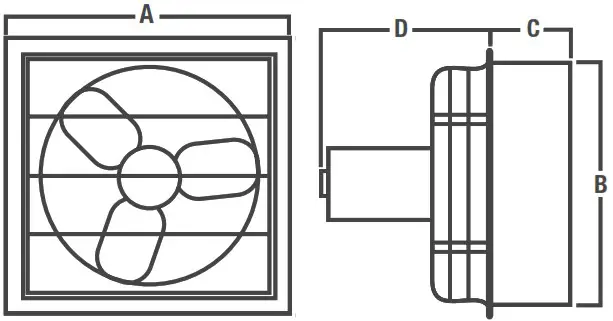 CANARM P Series Wall Mount Shutter Exhaust Fan - AX SERIES FANS