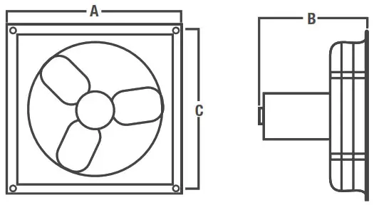 CANARM P Series Wall Mount Shutter Exhaust Fan - P SERIES FANS