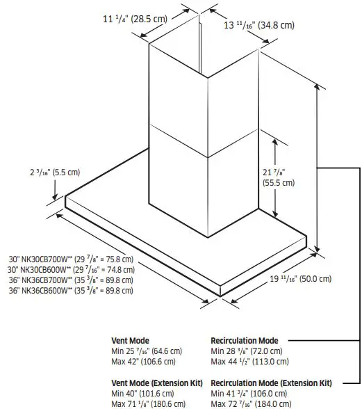 SAMSUNG NK30CB700WCGAA Bespoke Chimney Hood-fig2