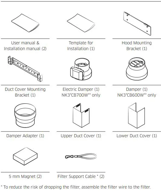 SAMSUNG NK30CB700WCGAA Bespoke Chimney Hood-fig5
