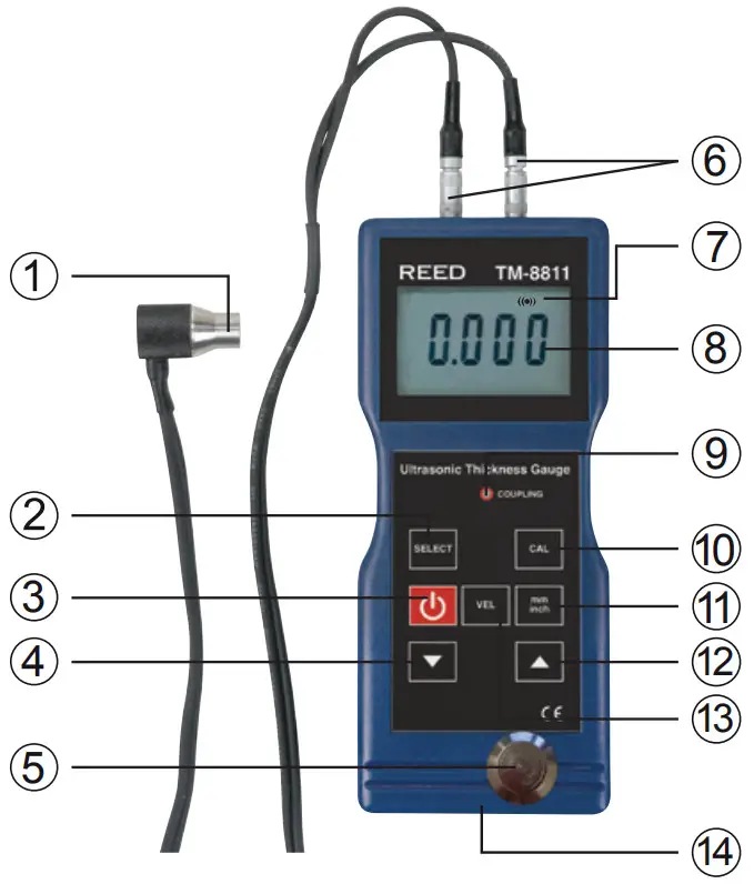 REED Instruments TM 8811 Ultrasonic Thickness Gauge - Instrument Description