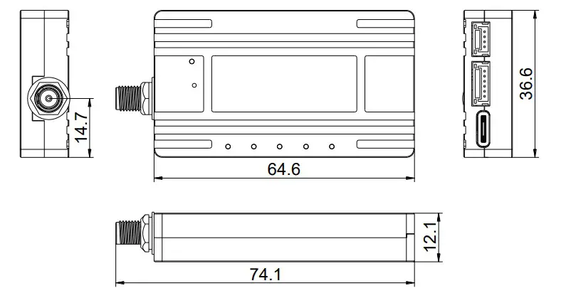 Holybro P900 Microhard Radio - Dimensions