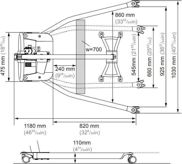 molift Smart 150 - Dimensions 2