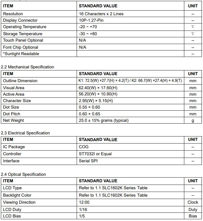 SHENZHEN SURENOO TECHNOLOGY SLC1602K Series LCD MODULE-fig14