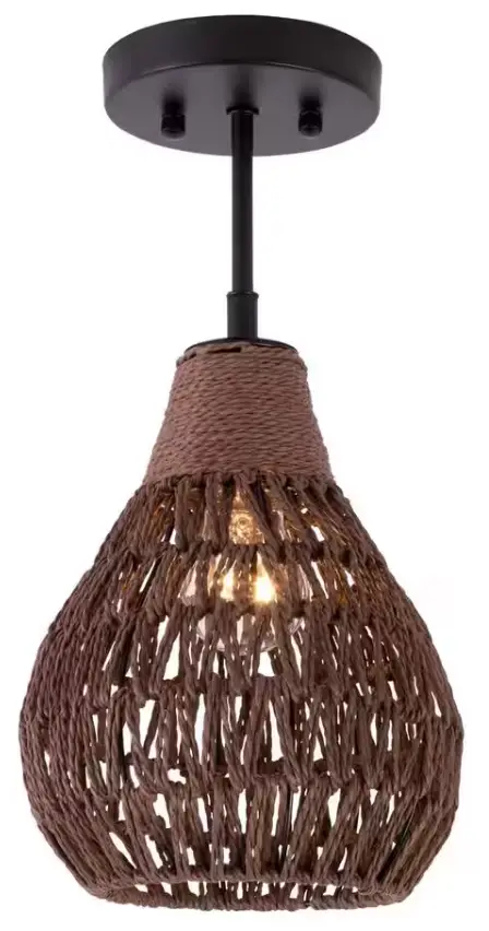 MAXAX MX19185-1BN-C Collision 9.4 Inch 1 Light Black Brown Semi Flush Mounts