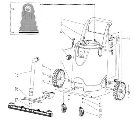DiamaPro WVX Industrial Wet VAC - PARTS