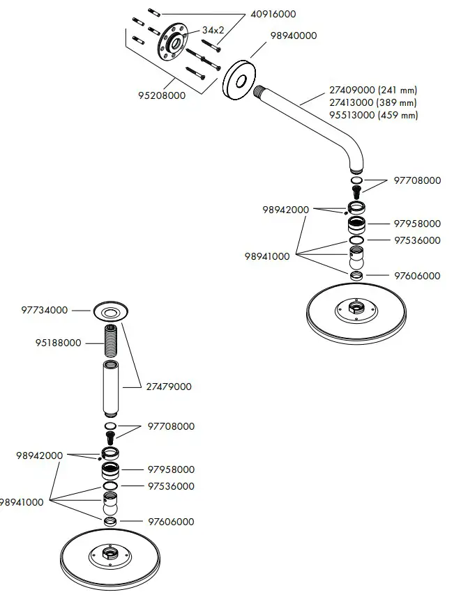 hansgrohe Raindance 27471000 Overhead Shower - fig 11