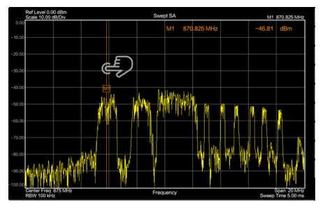 INNO Instrument 5G SMARTTM Handheld Spectrum Analyzer - ADDING MOVING MARKER