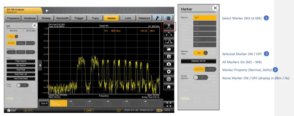 INNO Instrument 5G SMARTTM Handheld Spectrum Analyzer - ADDING Table