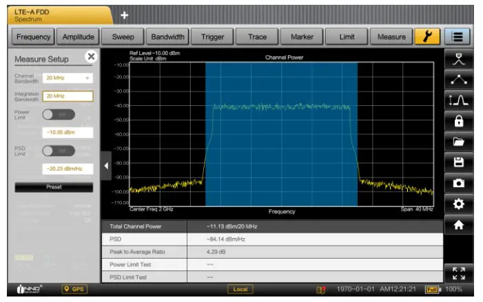 INNO Instrument 5G SMARTTM Handheld Spectrum Analyzer - CHANNEL POWER 1