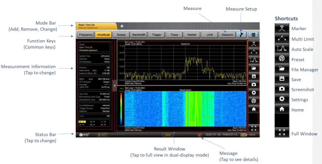 INNO Instrument 5G SMARTTM Handheld Spectrum Analyzer - CONFIGURING LAYOUT