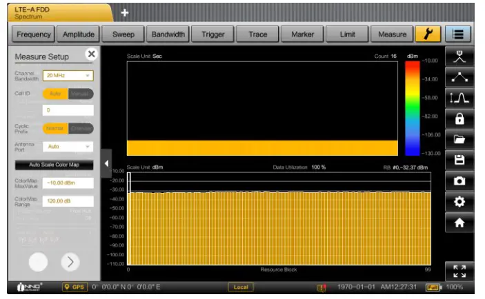 INNO Instrument 5G SMARTTM Handheld Spectrum Analyzer - MEASURING LTE-A FDD DATAGRAM