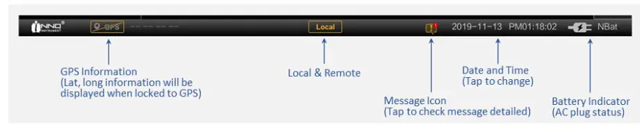 INNO Instrument 5G SMARTTM Handheld Spectrum Analyzer - STATUS BAR