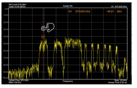 INNO Instrument 5G SMARTTM Handheld Spectrum Analyzer - readout,