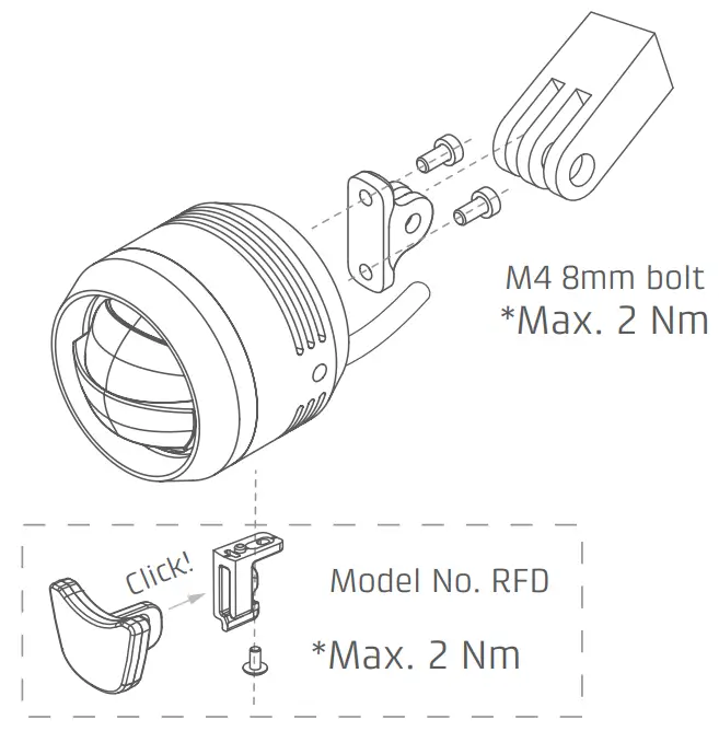 LITEMOVE K 1973 LED Front Light for E Bikes - GoPro mount