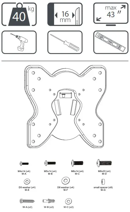TOTAL CONTROLS WM1211 Wall Bracket
