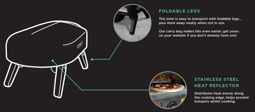 GINO 14 Inch Gas Fired Pizza Oven - overview 4