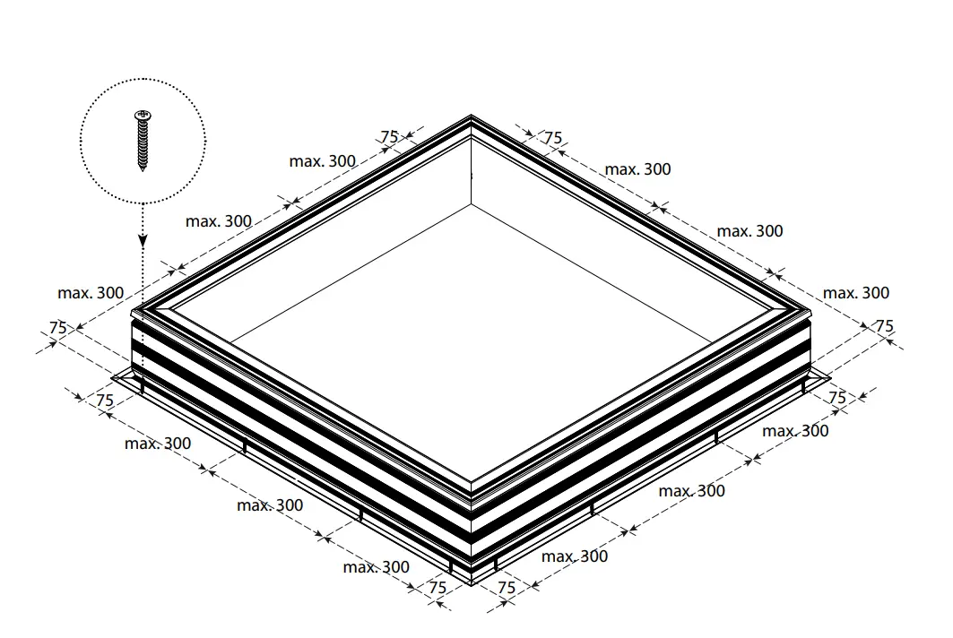 Installing the curb of the openable skylight