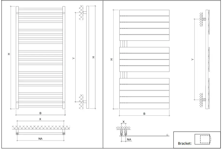 XIMAX 5635BTU Oceanus Designer Radiator - Assembly diagram 3