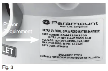 Paramount Ultraviolet UV2 Water Sanitizer System FIG-1