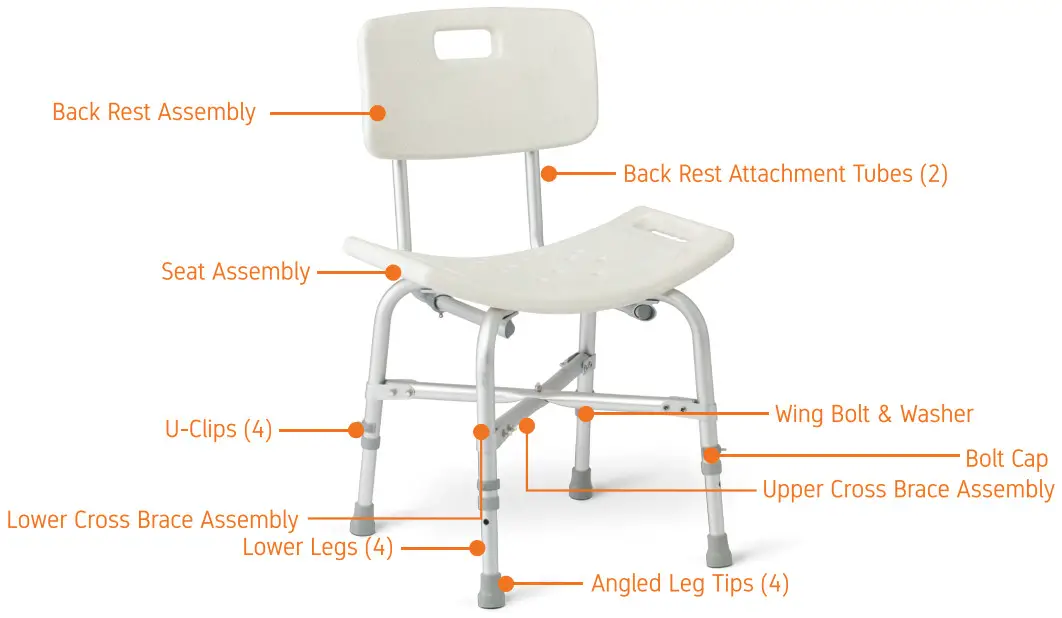 RHYTHM HEALTHCARE B33250HD Deluxe Bariatric Bath Bench - PARTS DIAGRAM