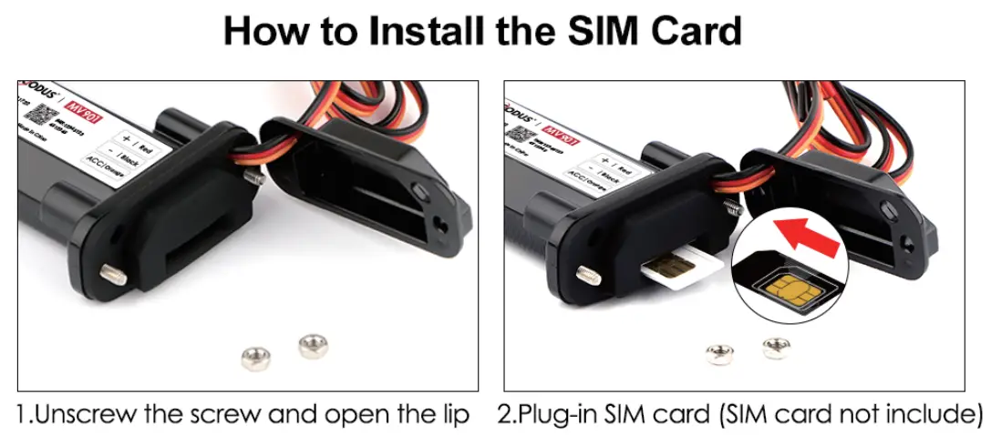 MiCODUS MV901 GPS Tracker - SIM card