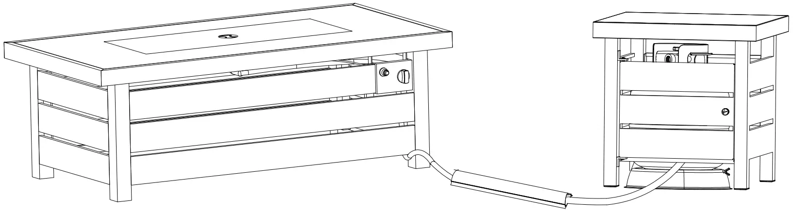 4092BTU Sunbury 48 Inch Steel Low Profile Fire Pit with Tank Holder