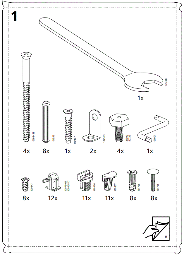 IKEA-AA-2279317-2-IDANÄSHigh-Glass-Cabinet-1-Drawer-White-fig-8